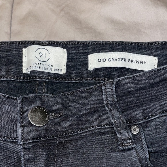 Black Mid Grazer Skinny Jeans - Picture 2 of 3